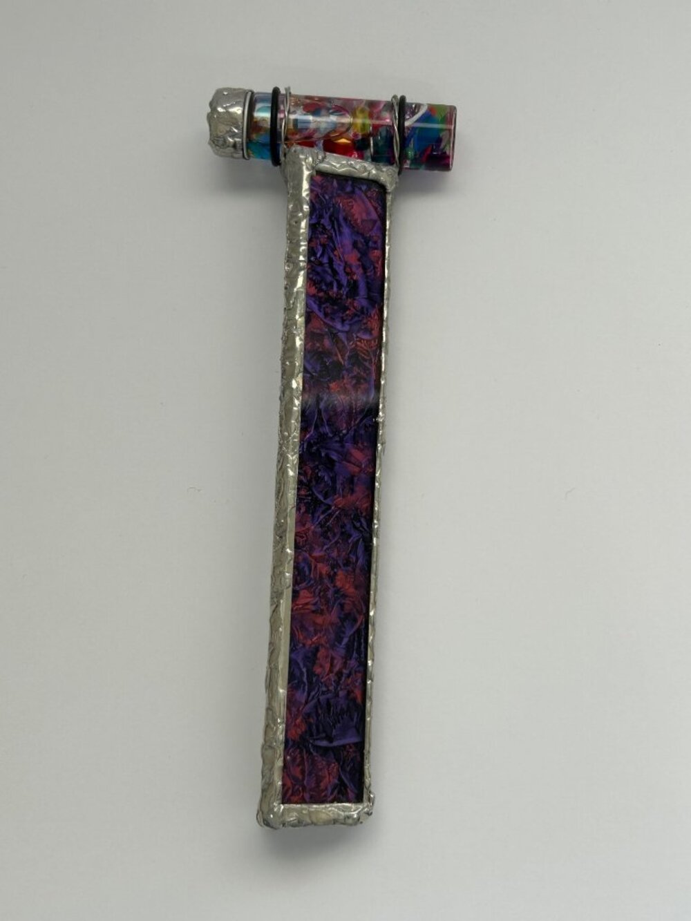 Handmade Stained Glass Soldered Liquid Oil Wand Kaleidoscope Vintage-Style Peace